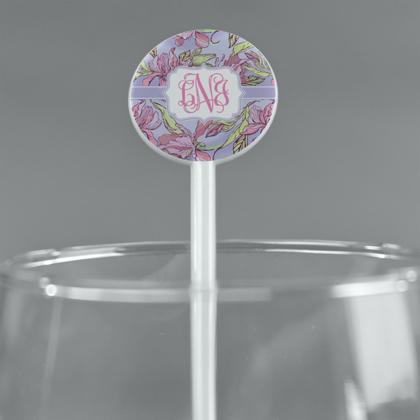 Orchids White Plastic 5.5" Stir Stick - Round - Main