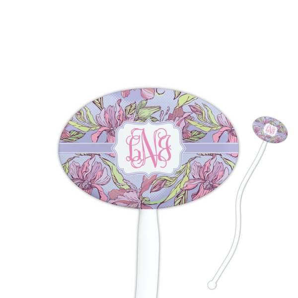Custom Orchids Oval Plastic Stir Sticks (Personalized)