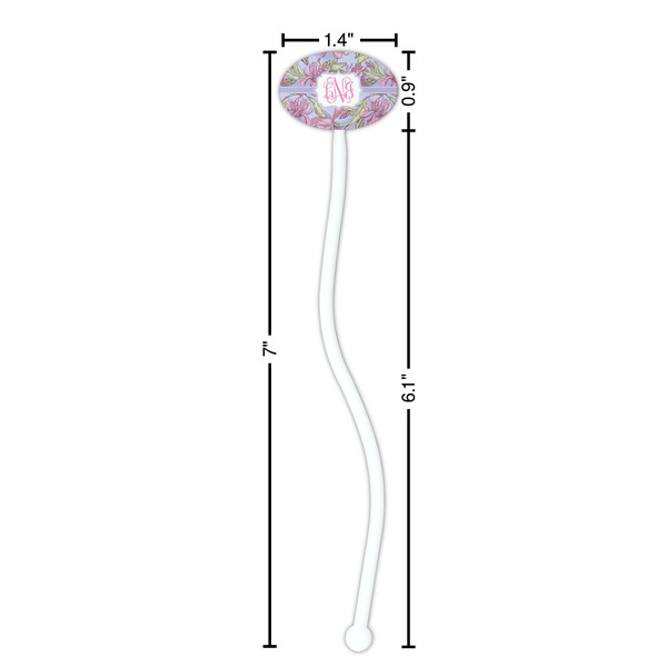 Orchids White Plastic 7" Stir Stick - Oval - Dimensions