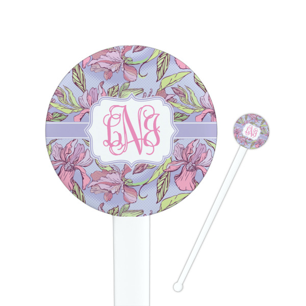Custom Orchids Round Plastic Stir Sticks (Personalized)