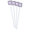 Orchids White Plastic Stir Stick - Single Sided - Square - Front