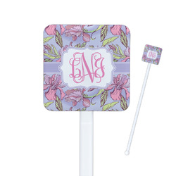 Orchids Square Plastic Stir Sticks (Personalized)