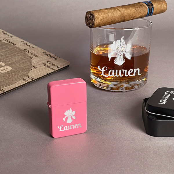 Orchids Windproof Lighters - Pink - In Context