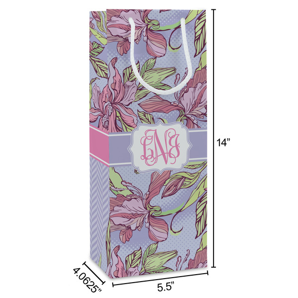Orchids Wine Gift Bag - Dimensions