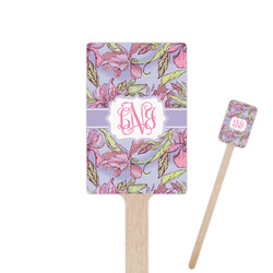 Orchids 6.25" Rectangle Wooden Stir Sticks - Single Sided (Personalized)
