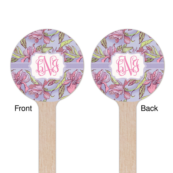 Orchids Wooden 6" Stir Stick - Round - Double Sided - Front & Back