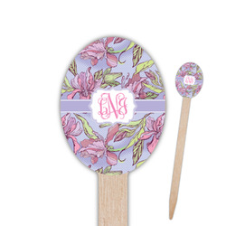 Orchids Oval Wooden Food Picks (Personalized)