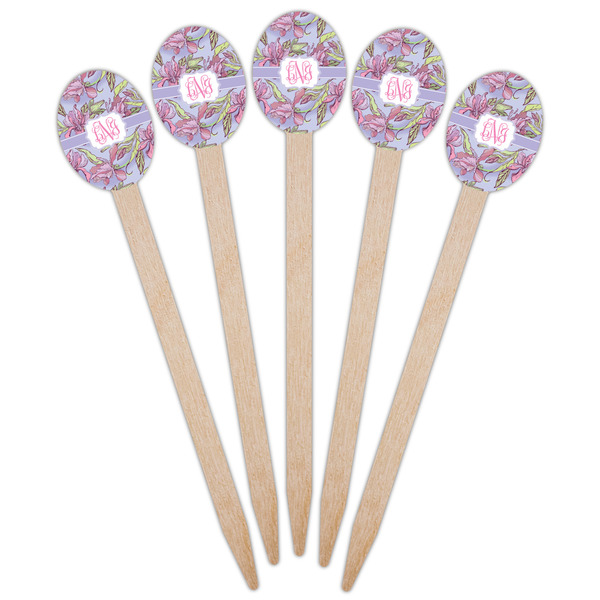 Orchids Wooden Food Pick - Oval - Fan View