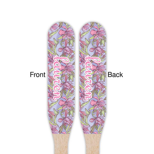 Orchids Wooden Food Pick - Paddle - Double Sided - Front & Back