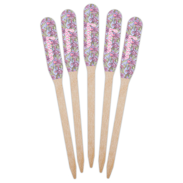 Orchids Wooden Food Pick - Paddle - Fan View