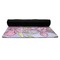 Orchids Yoga Mat Rolled up Black Rubber Backing