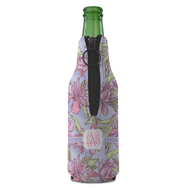 Orchids Zipper Bottle Cooler - BACK (bottle)