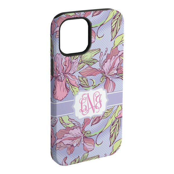 Custom Orchids iPhone Case - Rubber Lined - iPhone 15 Plus (Personalized)
