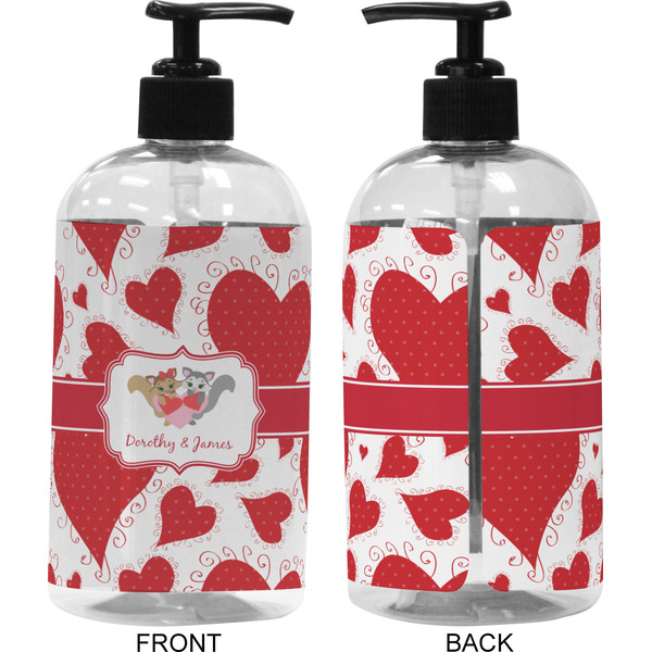 Cute Raccoon Couple 16 oz Plastic Liquid Dispenser (Approval)