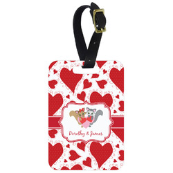 Cute Squirrel Couple Metal Luggage Tag w/ Couple's Names