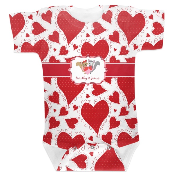 Custom Cute Raccoon Couple Baby Bodysuit 0-3 (Personalized)