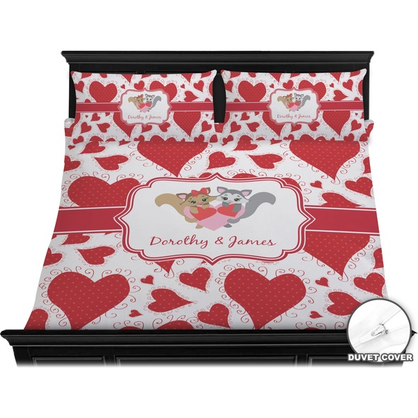 Cute Raccoon Couple Bedding Set (King) - Duvet