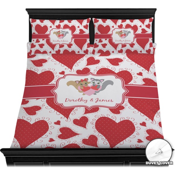 Cute Raccoon Couple Bedding Set (Queen) - Duvet