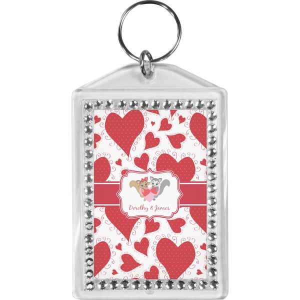 Custom Cute Raccoon Couple Bling Keychain (Personalized)