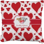 Cute Squirrel Couple Faux-Linen Throw Pillow 16" (Personalized)