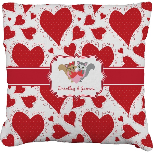 Custom Cute Squirrel Couple Faux-Linen Throw Pillow 26" (Personalized)