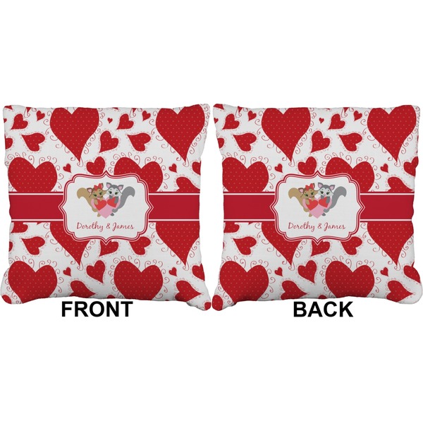 Cute Raccoon Couple Burlap Pillow Approval