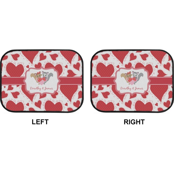 Cute Raccoon Couple Car Floor Mats (Back Seat) (Approval)