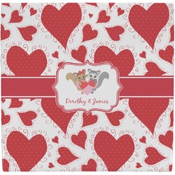 Cute Raccoon Couple Ceramic Tile Hot Pad (Personalized)