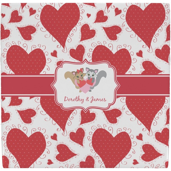 Custom Cute Raccoon Couple Ceramic Tile Hot Pad (Personalized)