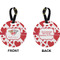 Cute Raccoon Couple Circle Luggage Tag (Front + Back)