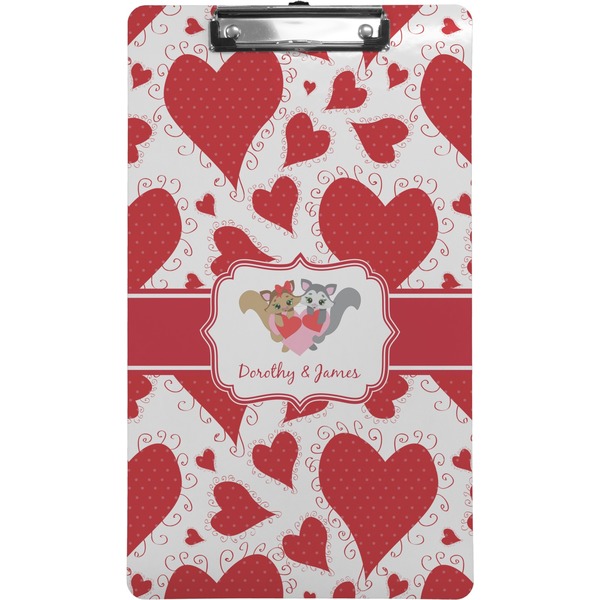 Custom Cute Raccoon Couple Clipboard (Legal Size) (Personalized)