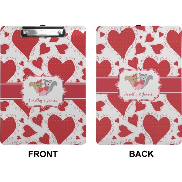 Cute Raccoon Couple Clipboard (Letter) (Front + Back)