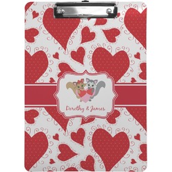 Cute Raccoon Couple Clipboard (Personalized)