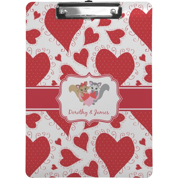 Custom Cute Raccoon Couple Clipboard (Letter Size) (Personalized)