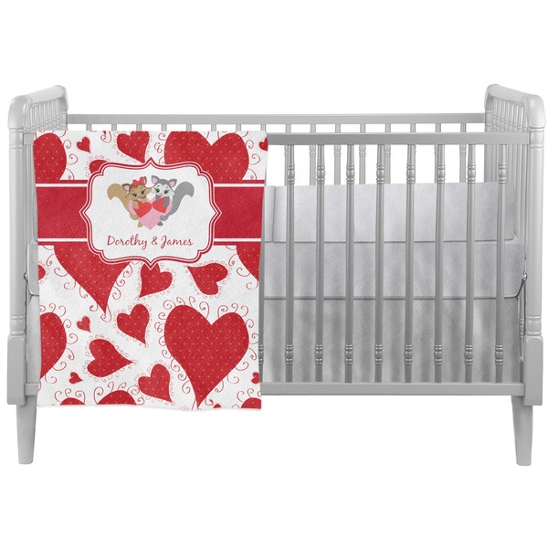 Custom Cute Raccoon Couple Crib Comforter / Quilt (Personalized)
