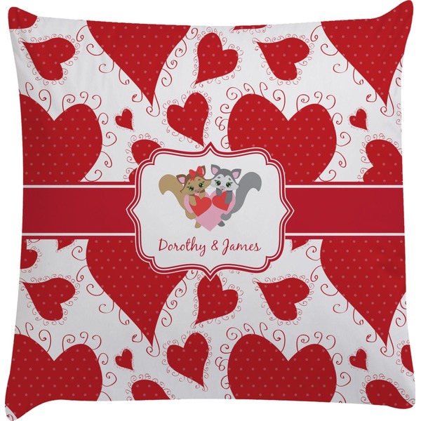 Custom Cute Raccoon Couple Decorative Pillow Case (Personalized)