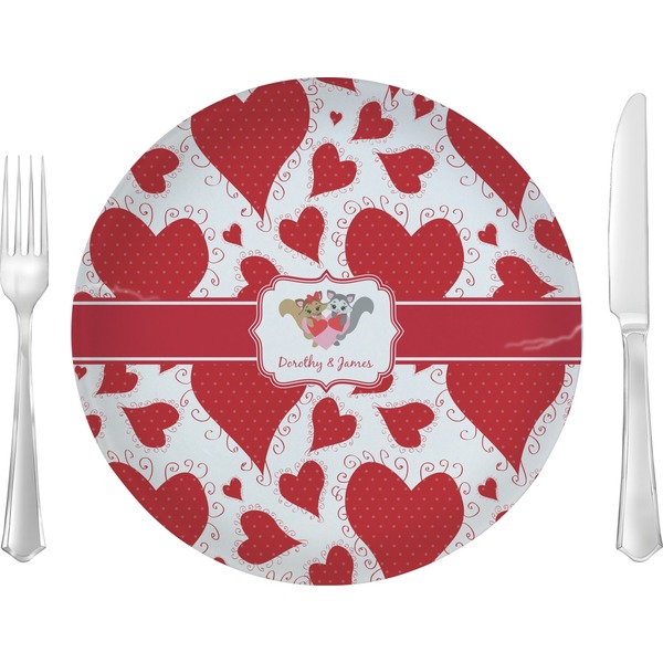 Custom Cute Squirrel Couple 10" Glass Lunch / Dinner Plates - Single or Set (Personalized)