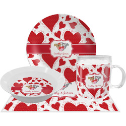 Cute Squirrel Couple Dinner Set - Single 4 Pc Setting w/ Couple's Names