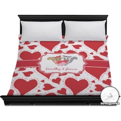 Cute Raccoon Couple Duvet Cover - King (Personalized)