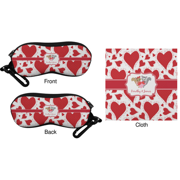 Cute Raccoon Couple Eyeglass Case & Cloth (Approval)