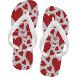 Cute Raccoon Couple Flip Flops - Small (Personalized)