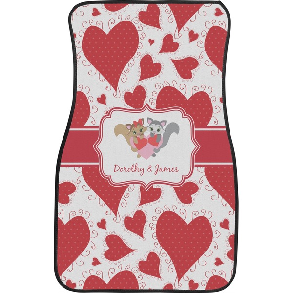 Cute Raccoon Couple Front Seat Car Mat