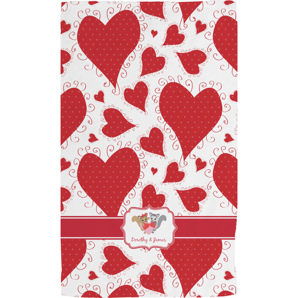 Cute Raccoon Couple Hand Towel (Personalized) Full