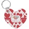 Cute Squirrel Couple Heart Plastic Keychain w/ Couple's Names
