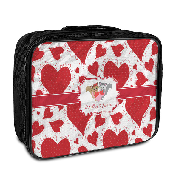 Custom Cute Raccoon Couple Insulated Lunch Bag (Personalized)
