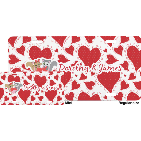 Cute Raccoon Couple License Plate (Sizes)