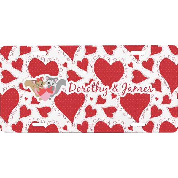 Custom Cute Raccoon Couple Front License Plate (Personalized)