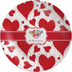 Cute Raccoon Couple Melamine Plate (Personalized)