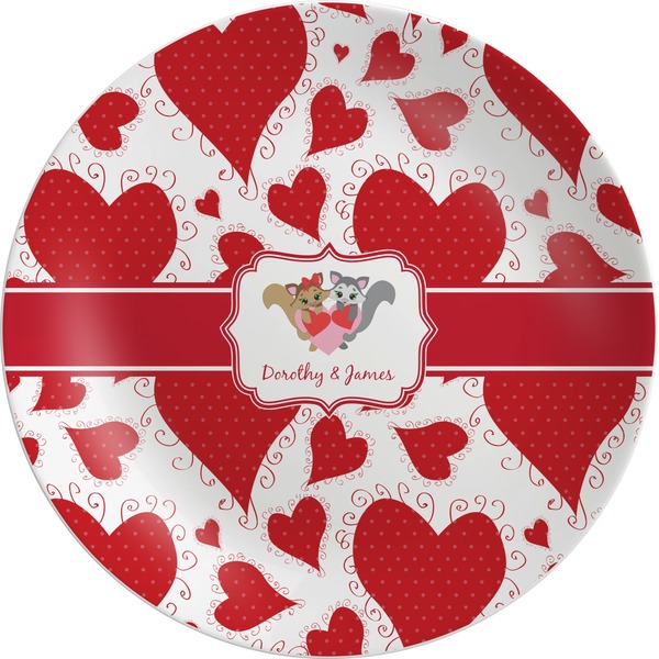 Custom Cute Raccoon Couple Melamine Plate (Personalized)