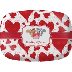 Cute Raccoon Couple Melamine Platter (Personalized)